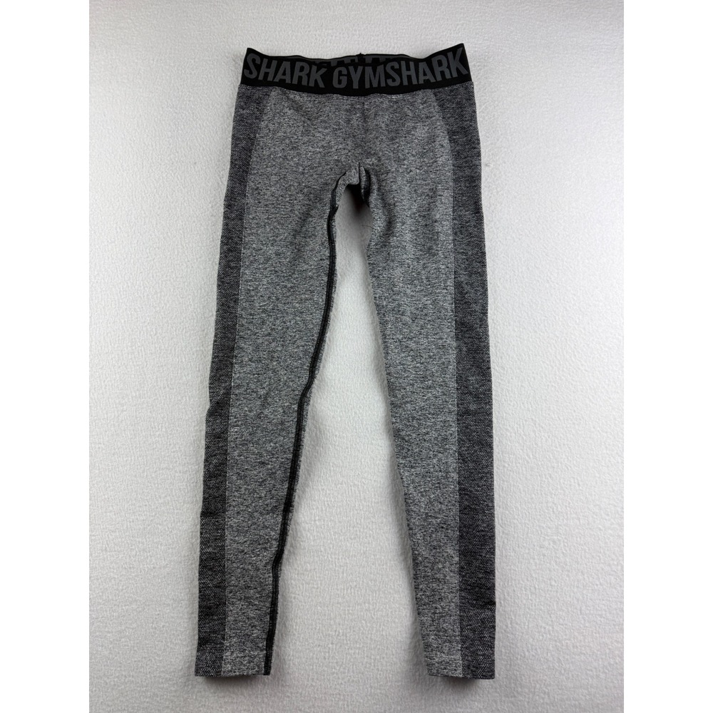 Gymshark‎ Flex Low Rise Leggings Grey Marl Black Seamless Small GLLG4268-AW20